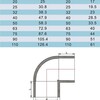 Угол ПВХ 90/32 градусов, d32mm, PN10 ERA